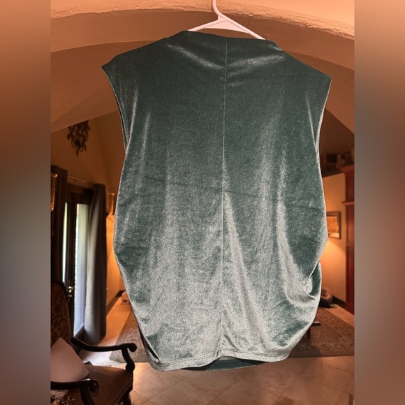 A New Day Deep Green Velvet Blouse - Picture 2 of 5
